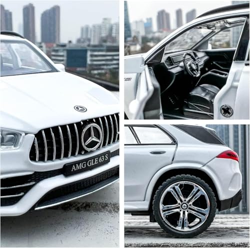 Image of 1:32 AMG GLE 63 S Scale Alloy Metal Pull Back Die-Cast Car Toy with Sound & Light Mini Auto Model for Kids Durable Metal Body Realistic Design Gift for Boys & Collectors (White)