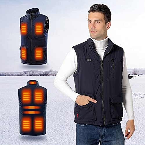 Image of Adult Heated Vest for Men Women - 11 Zone Electric Heating Jacket for Outdoor Winter Warmth