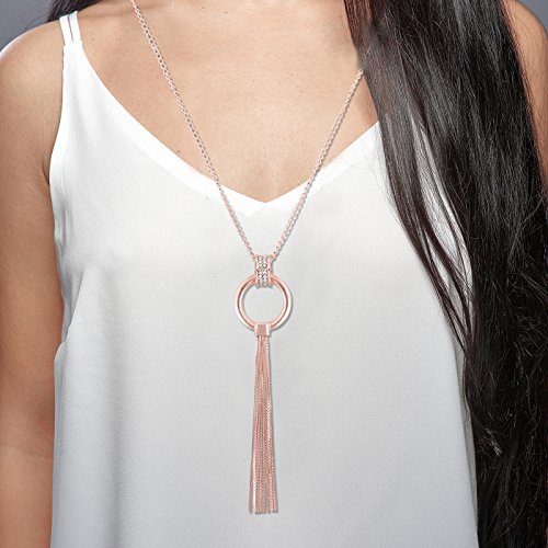 MOLOCH Y Shaped Lariat Necklace Long Chain Tassel Circle Pendant Necklace Set Woman Delicate Jewelry2