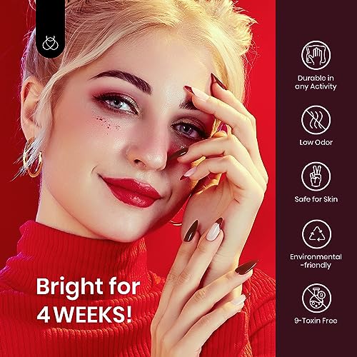 Image of Beetles Red Gel Polish - Merlot Wine 15ML /0.51Fl Oz, Maroon Dark Red Gel Nail Polish, Soak Off UV LED Lamp Burgundy Color Fall Nails Art, Manicure Salon DIY Home