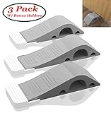 RockStar Concepts Door Stopper Rubber Stop Floor Wedge Holder Doorstop | Premium Quality Non Slip All Surface Decorative Security Doorstopper | Stops (3 Pack - Gray)
