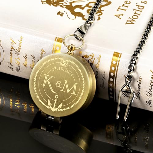 Brújula grabada personalizada en bronce miniatura 3