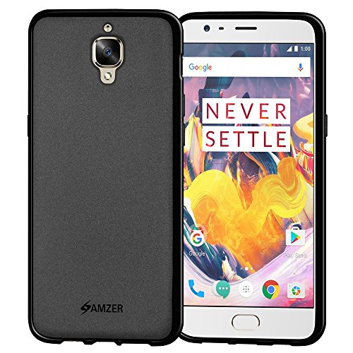 AMZER Pudding TPU Slim Soft Gel Skin Case Thin Protective Cover Skin for OnePlus 3, OnePlus 3T - Black