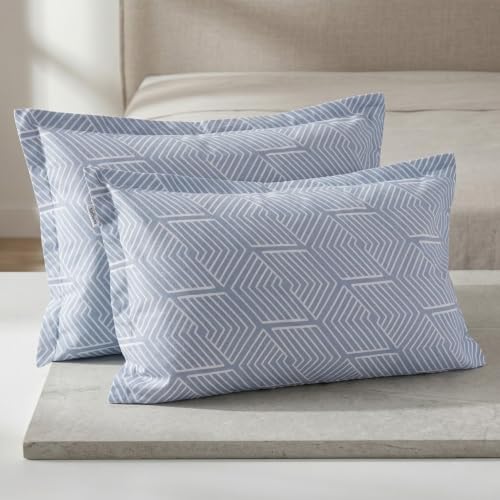 Image of Mush Aura Collection 300 TC Bamboo Pillow Covers Set of 2 | Bamboo Pillow Case for Hair & Skin, Ultra Soft Cooling Pillow Case, Breathable Smooth Pillowcase for Everyday Comfort (Sky Blue)