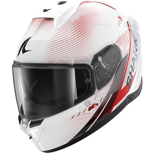 SHARK, Casco Moto Integral SKWAL i3 SPEED-TECH White Red Black WRK, L
