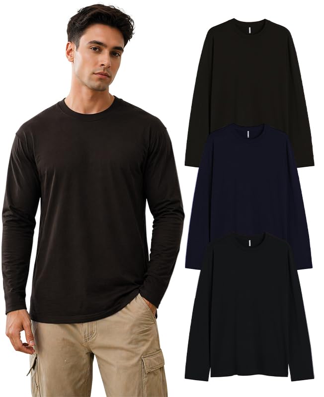 Image of Sleepynuts Regular fit Cotton Full Sleeve Plain T-Shirt for Men (Pack of 1,2,3 Size Small to 3XL)