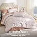 Bedsure Full Size Comforter Sets, GentleSoft™ 3 Pieces Bow Cute Bedding Pink Room Decor Aesthetic, Full Size Bedding Sets Gifts for Her, 1 Pink Comforter, 2 Pillow Shams, 82x86 Inches
