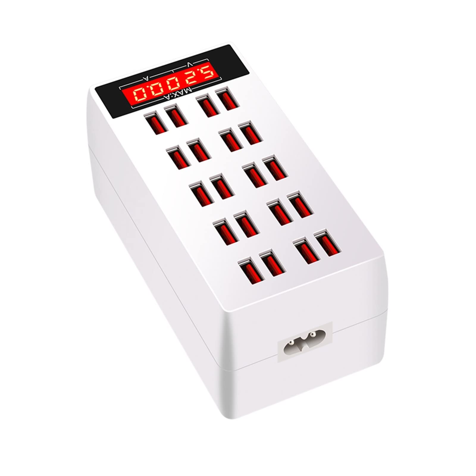 Ładowarka USB Stacja ładująca USB, stacja ładująca do wielu urządzeń Szybkie ładowanie z ekranem LCD Cyfrowy wyświetlacz do tabletów telefonicznych Smartfonów Przenośna konstrukcja(820)