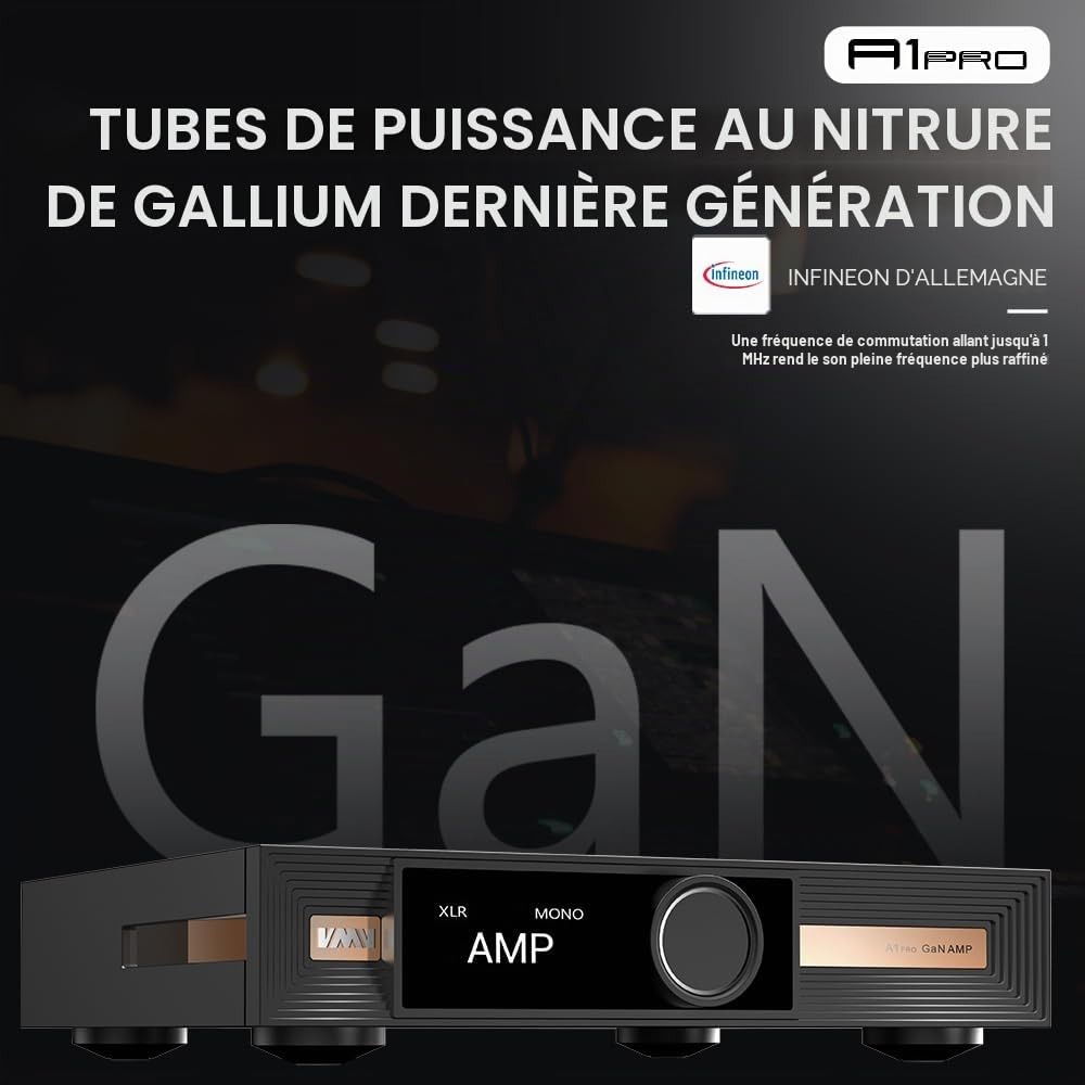 S.M.S.L Amplificateur de puissance SMSL VMV A1 PRO en nitrure de gallium Chi PGA2311 Stéréo Pure Power Am Mode XLRMooRCA Iut AMP, SNR 109 dB HiFi, GaN Power Tue, amplificateur haute résolution