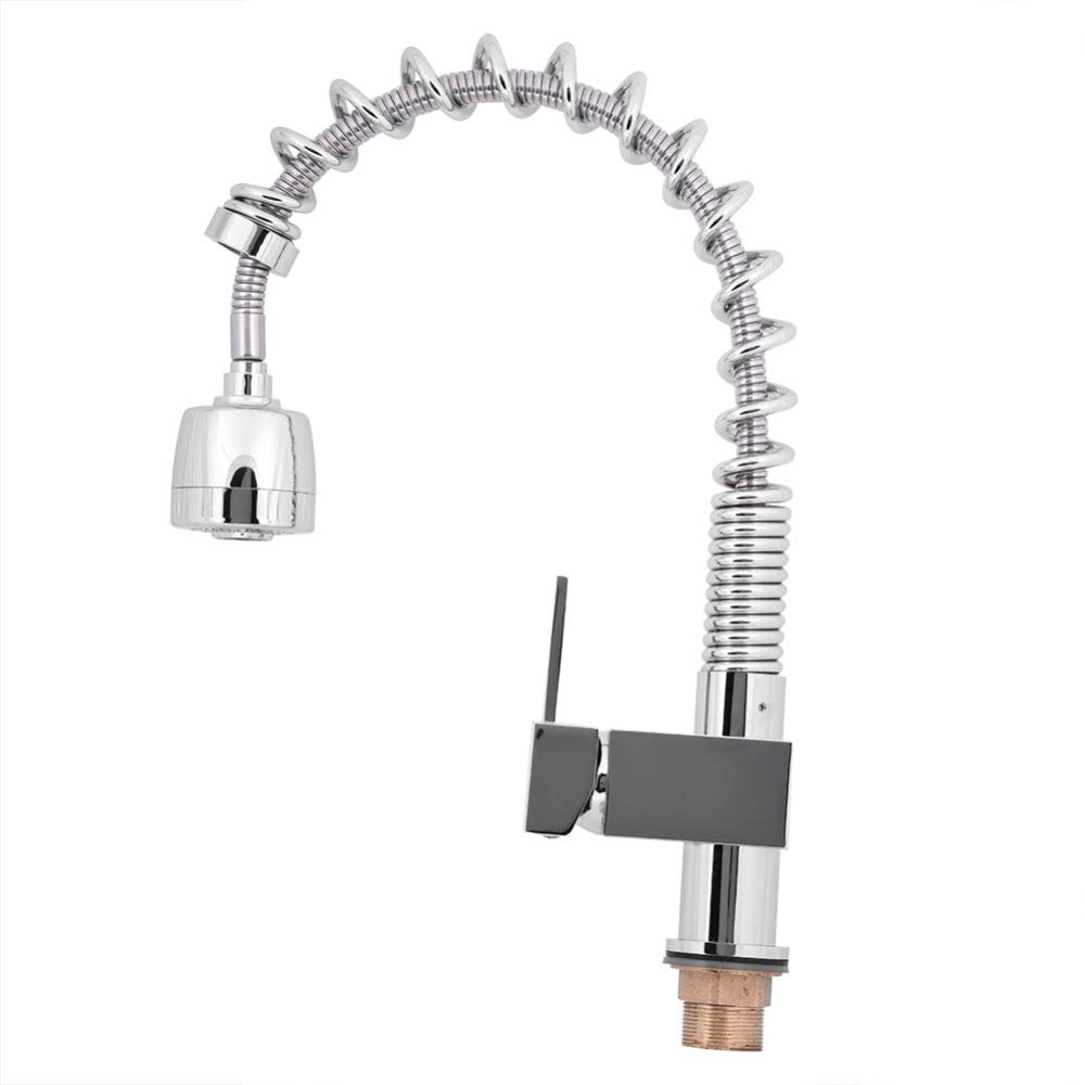Robinet de cuisine à ressort avec tuyau de pulvérisation orientable et jet modulable