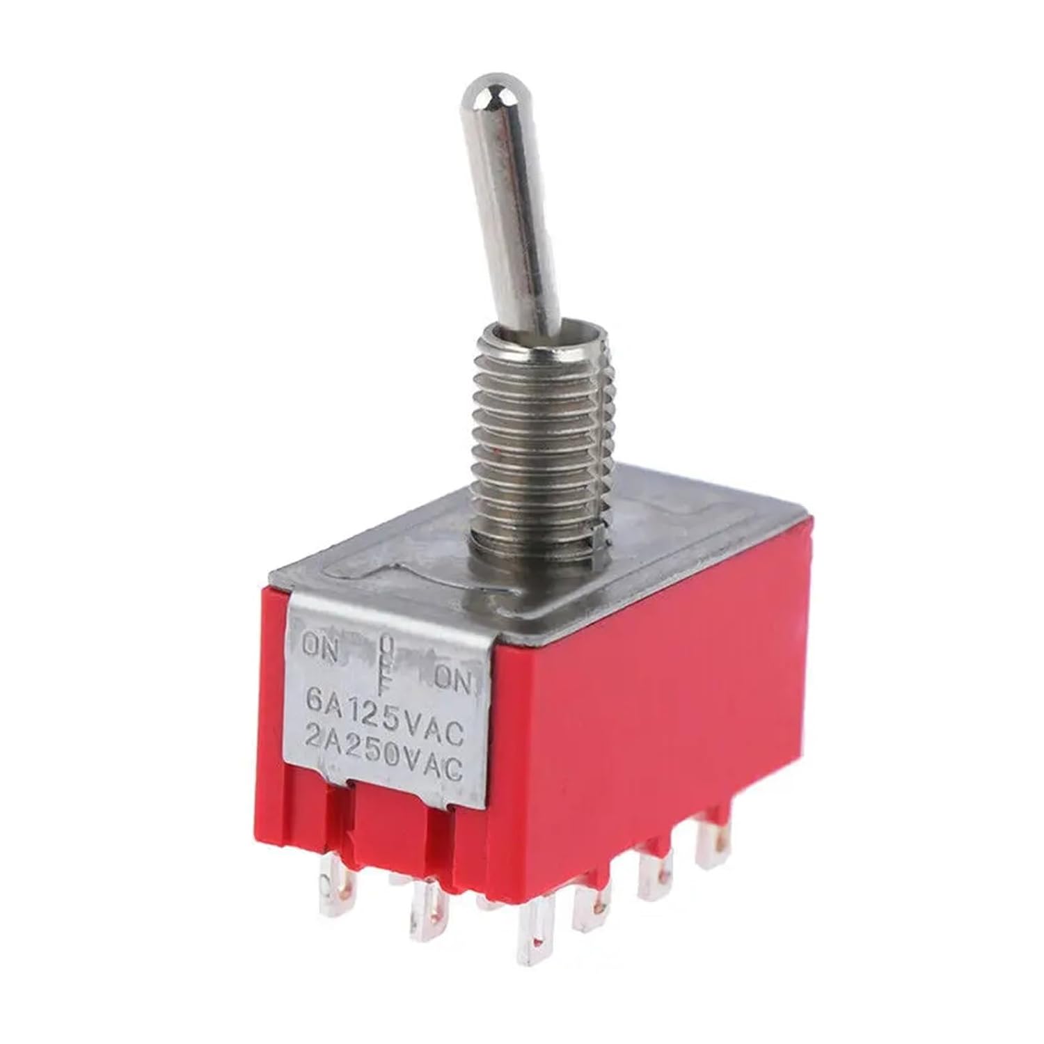 MTS-403 4PDT 12ピン ON-OFFON ミニチュアトグルスイッチ 電源スイッチ 6A/125V 2A/250V MTS