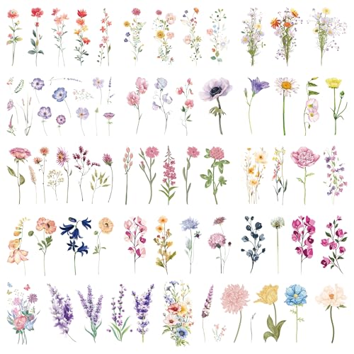Epuxiael 79 PCS Flower Temporary Tattoos Adult Floral Tattoos Temporary Realistic Small Botanical Fake Tattoos for Women Tiny Wildflower Party Favors Decorations