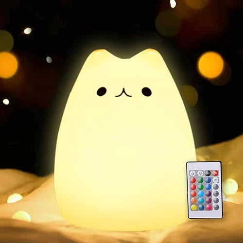 Miniatura 11 de ZKLiLi Lámpara nocturna para niños, lámpara de 16 colores linda, luces nocturnas regulables para bebé, luz nocturna recargable de silicona para
