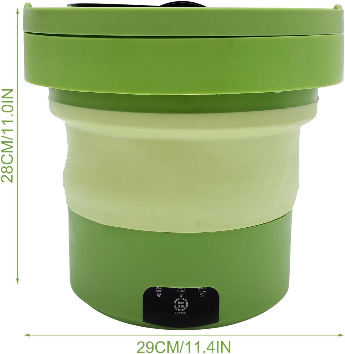 Portable Washing Machine 6l Mini Laundry Washer with Spin Dryer, Collapsible Portable Clothes Washer for Travel, Dorm, Apartment, US Plug, Grass Green
