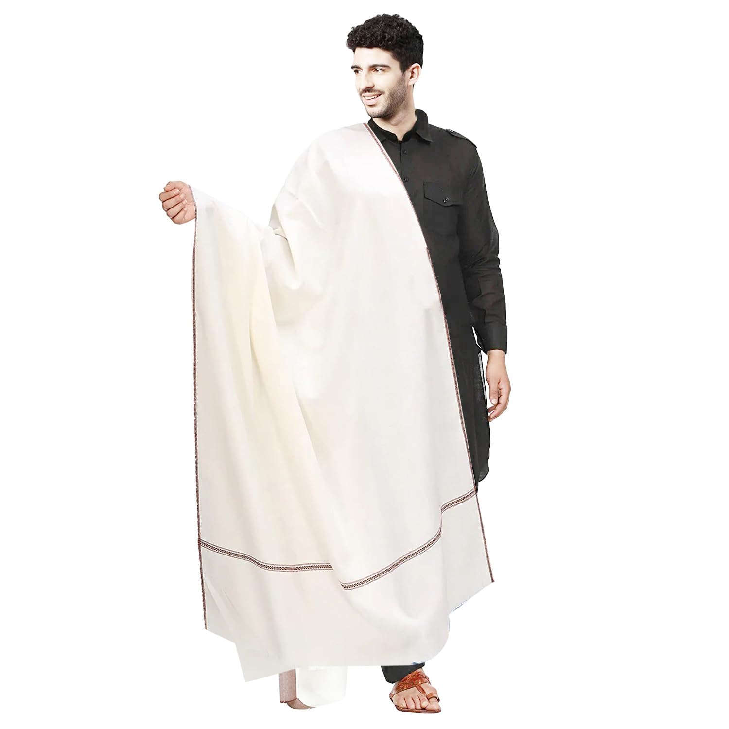 manra Men's Woollen Warm Kashmiri Acrylic Shawls Meditation Soft Comfortable Solid Color Best Gifts-picture-33