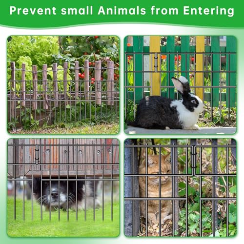 39.5ft(L) X 13in(H) Animal Barrier Fence, 28 Panels No Dig Fence for Dogs, 1.52IN Gap Anti Digging Dog Barrier, Rustproof Metal Garden Edging Border Defense for Outdoor, Yard, Lawn - Image 5