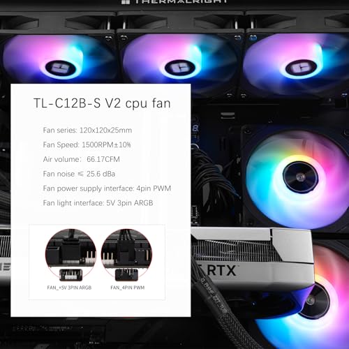 Image of TR-Thermalright Aqua Elite 360 V3 Aio CPU Cooler-360mm Liquid Cooler,3x120mm ARGB Cooling Fan,Easy Installation,Compatible with AM5 /AM4, LGA1851 /1700 /115X /1200, Black