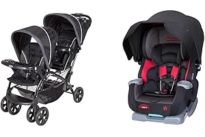 Baby Trend Sit N' Stand Double Stroller and Cover Me 4 in...