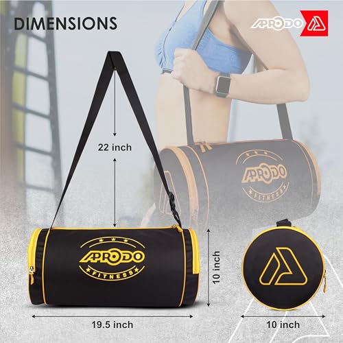 Image of APRODO Polyester PU Coated Sports Duffle /Shoulder /Gym Bag for Men & Women, 23L (18 x 9 x 9) Inch