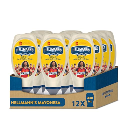 Hellmann's Gran Mayonesa Bocabajo Sin lactosa Sin gluten 430ml