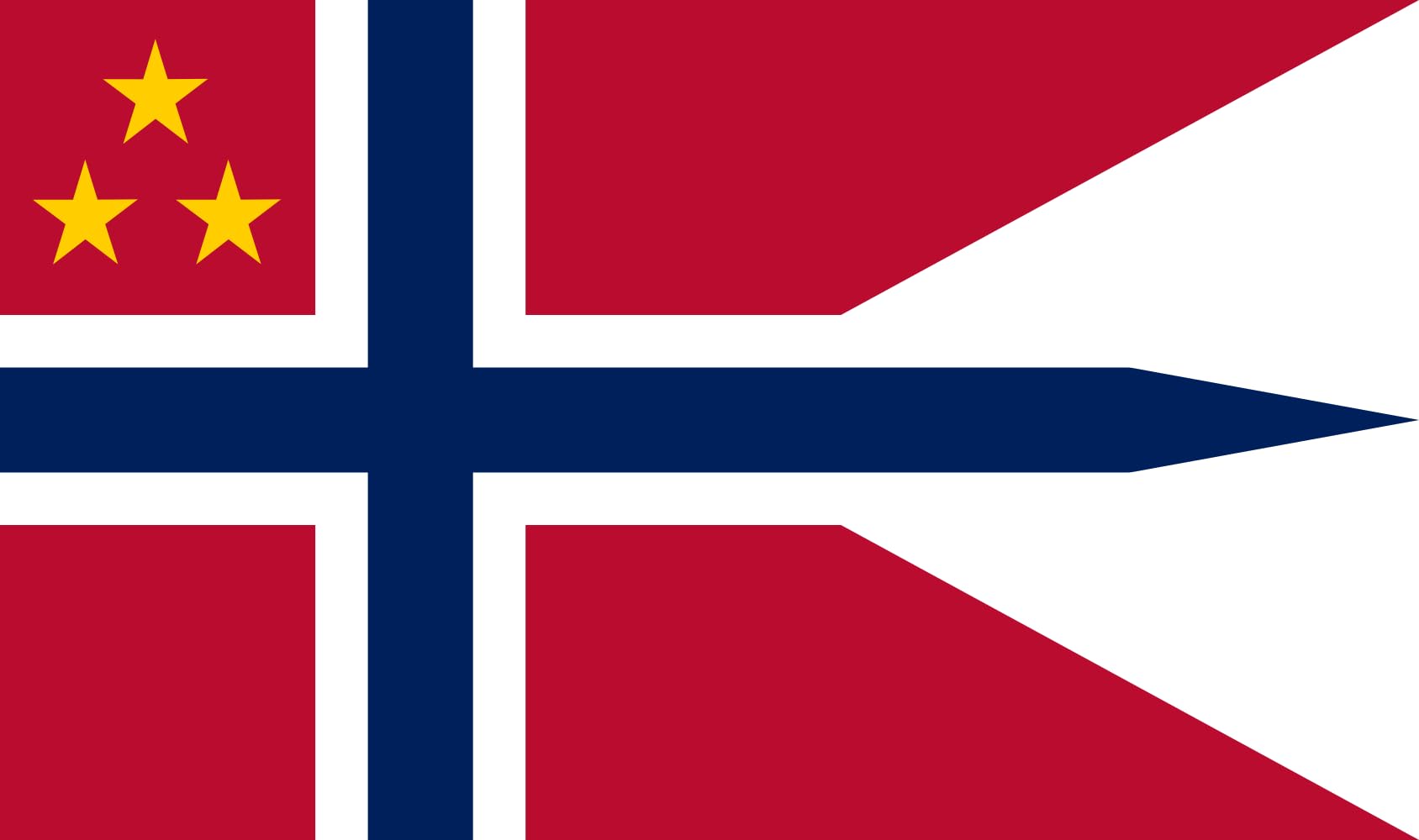 Drapeau Lieutenant Général Norvège grand format paysage finitions prestige