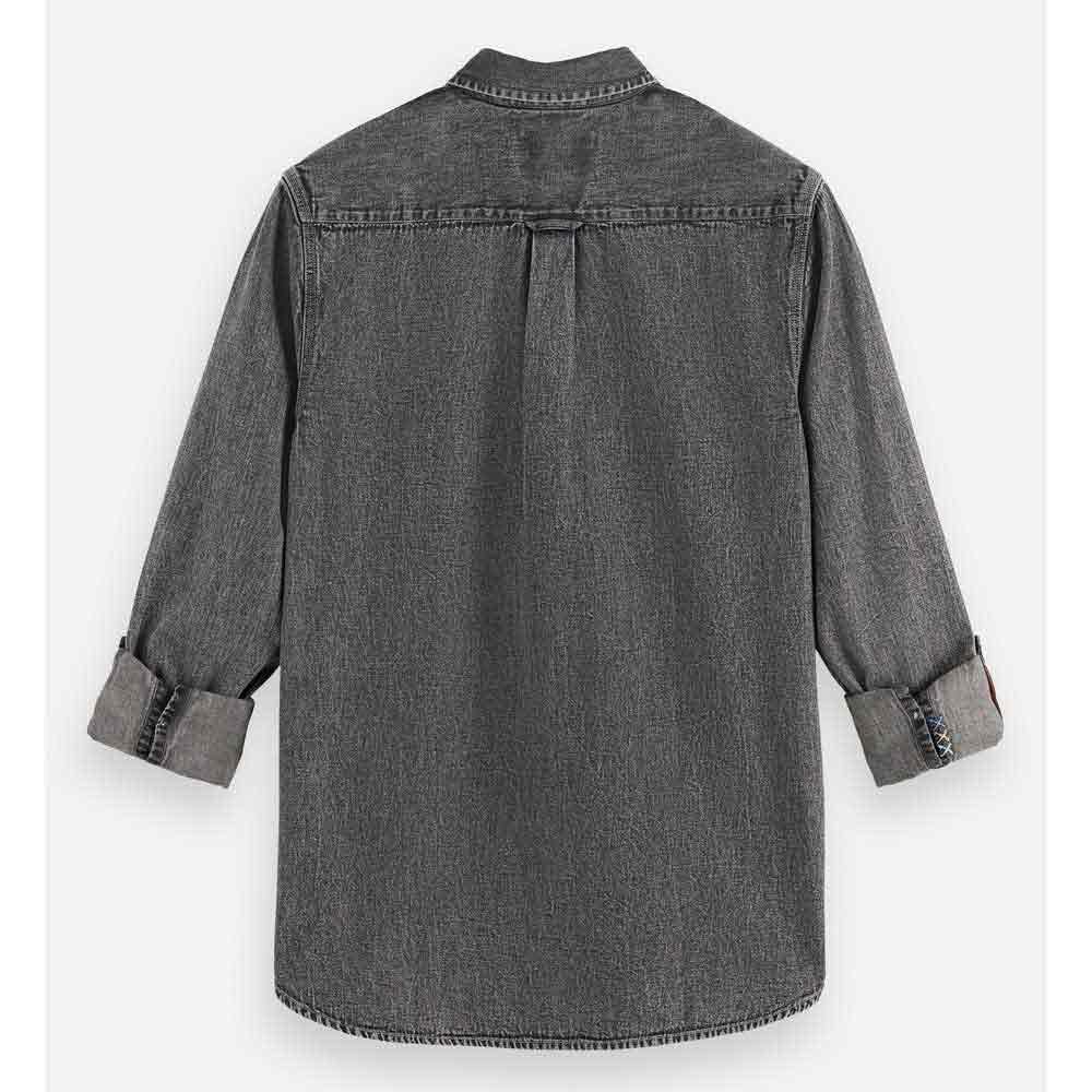 Scotch & Soda Washed 1 Pocket Black Denim Shirt Camisa Hombre