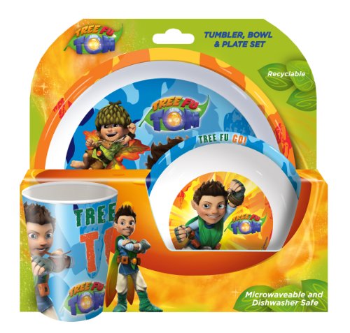 Spearmark - Juego de 3 Piezas (Vaso, Cuenco y Plato), diseño de Tree Fu Tom