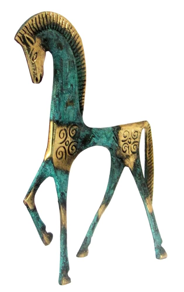 ヴィンテージ 民族工芸品 ギリシャの馬と戦車 置物 ブロンズ アンティーク ヴィンテージ 民族工芸品 ギリシャの馬と戦車 置物 ブロンズ