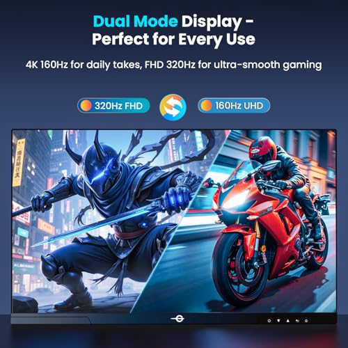 Image of TITAN ARMY Gaming Monitor 27 Inch, 4K@160Hz, FHD@320Hz, Fast IPS 1ms HDR400, Adaptive-Sync, 135% sRGB, VESA, HDMI 2.1, DP 1.4, Swivel Tilt Height Pivot Adjustable, P2712V
