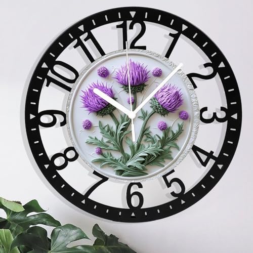 Reloj de Pared Analógico 25 cm Silencioso Madera y Metal miniatura 5