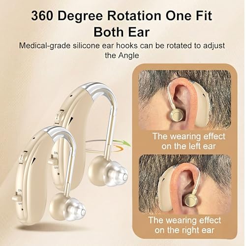 Image of Fastwell F27-2 Unit For Both Ear Rechargeable Hearing Aids for Adults with Hearing Loss, Mild To Moderate, Noise Reduction Ear Machine, (Gold-Pair) 1-Year Warranty