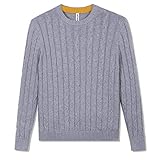 Kid Nation Boys Sweater 100% Cotton Cable Knit Pullover for Boy 5-12 Years
