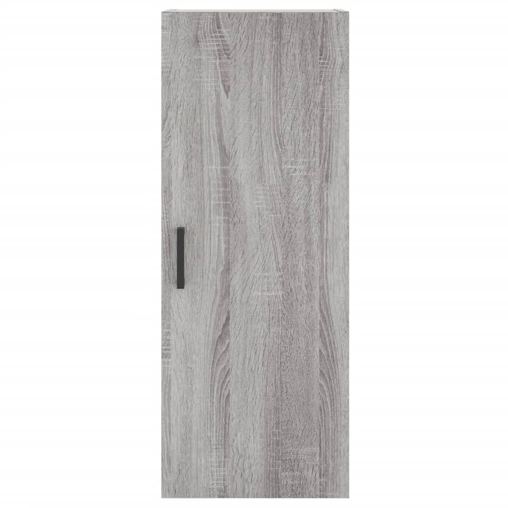 Wysoki kredens Sonoma szara sklejka wysoki kredens z metalowymi drzwiami i nogami do organizacji domu 34,5x34x180 cm