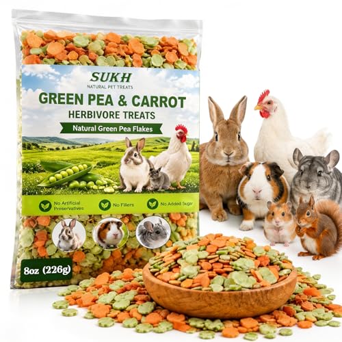Sukh-7-oz-Carrots-Pea-Flakes-Small-Animal-Treats-for-Guinea-Pigs Sukh 7 oz Carrots & Pea Flakes - Small Animal Treats for Guinea Pigs - Image 1