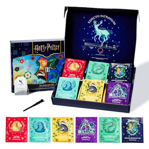 HARRY POTTER, Tea Gift Set, Includes Stir Wand and 48 Tea Bags in 6 Flavors, HARRY POTTER...
