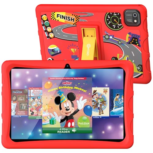 Image of Contixo 10 inch Kids Tablet - K103 Android Learning Tablet with Exclusive 80 Disney Storybooks (Value $350), 32GB Storage, WiFi, Parental Controls & Kid-Proof Case - Red