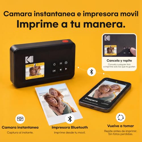 Miniatura 4 de KODAK Mini Shot 2 Retro Cámara Instantánea 5×7,6cm, 38 Hojas, Blanca