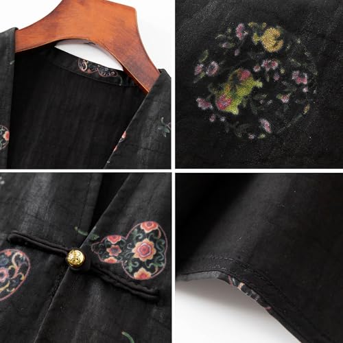 Chaleco de seda para mujer HangErFeng Xiangyunsha estampado floral sin mangas chaleco 624 4