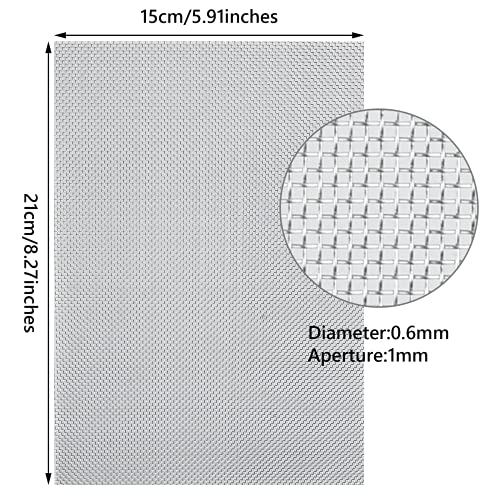 4 Stück Drahtgitter Feinmaschig 20 Mesh, 304 Edelstahl Drahtgeflecht, Drahtgewebe Edelstahlgewebe, Wire Mesh Sheet, Edelstahl Gitter für Mäusegitter, Wühlmausgitter, Lüftungsgitter – Bild 3
