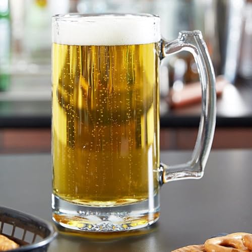 Image of WRINGO Big Beer Mugs Set of 2, 500ML Glass Mug with Handle, Large Big Heavy Mugs for Freezer, Multipurpose Mugs, Dishwasher & Microwave Safe (BR-08)