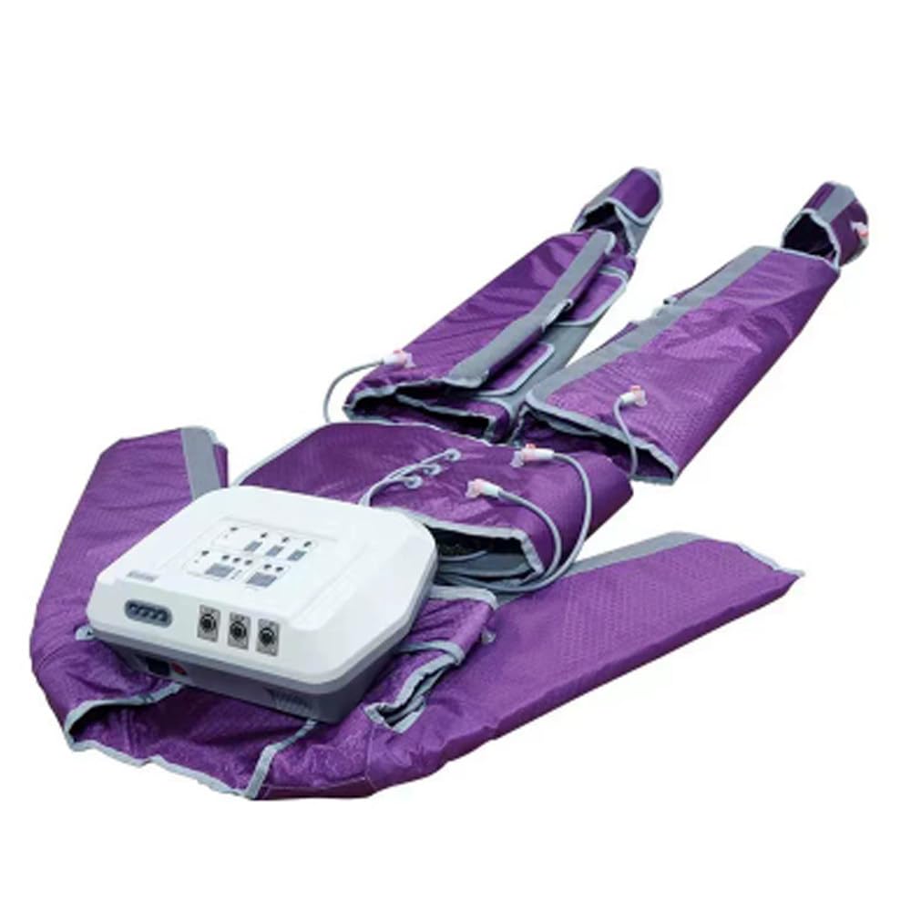 Kit Completo Presoterapia Para El Hogar,Masajeador Muscular De Presión De Aire Para Drenaje Linfático,Accesorios Para Piernas,Glúteos,Brazos Y Abdomen Purple