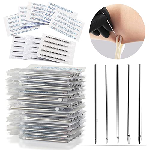 Ear Nose Piercing Catheter - Lyuxzad 50Pcs Mixed Piercing Catheter 12G 14G 16G 18G and 20G Hollow Stainless Steel for Piercing Ear Nose Navel Nipple Lip Tongue Belly Piercing Kit Piercing Tools - Thumbnail 7