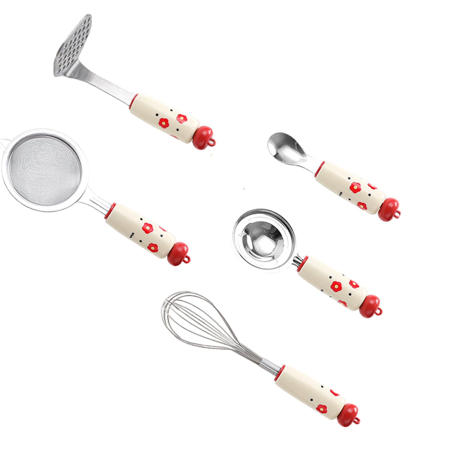 Nucelit Multipurpose Manual Milk Stirrer Safe Food Grade Spoon/Mud Compactors/Eggs Separator for Professional and Home Use Home Baking Eggs Beater