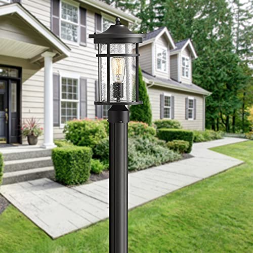 Casia Outdoor Post Light, Outdoor Pillar Light, Exterior Post Sconce, Outdoor Pillar Lamp, Outdoor Post Lantern Fixture For Gardenpatio, Yard, Balcony And Entryway (Black, 13.58" H) #TOP2