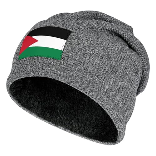 Chapeau Polaire Mixte Taille Unique Imprimé Jordanie Drapeau Classique Plein Air Sport Loisirs sans Bordure Chapeau d'hiver avec Doublure Polaire pour Adultes Et...