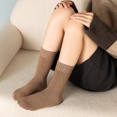 Image of Tavaleu Wool Socks for Women - Winter Soft Thick Warm Socks Vintage Crew Boot Sock Casual