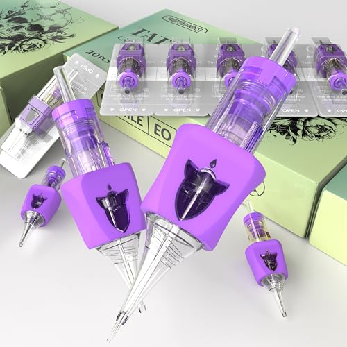 Image of Wormhole Tattoo Needles Rocket 20PCS Tattoo Cartridge Needles 1RL Needle Cartridge Round Liner Disposable Finger Ledge Cartridges Compatible with Tattoo Gun Tattoo Machine Tattoo Supplies 0801RL