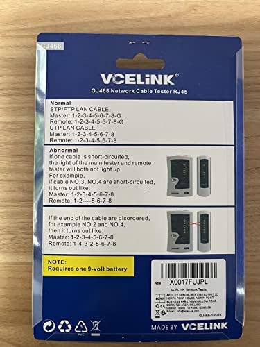 VCELINK Tester kabli, tester sieci do kabli RJ45, RJ11, tester kabli krosowych, tester LAN, czytnik kabli telefonicznych
