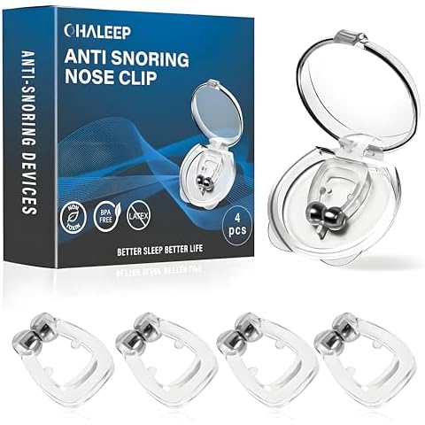 Anti Snoring Devices, Snore Stopper with Adjustable Magnet, Silicone Nose Clip Stop Snoring, Effective to Relieve Snoring, Snoring Solution for Comfortable and Quieter Sleep, White, M Cover