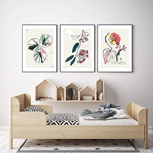 Peinture abstraite fleur de lys pour habiller un grand mur vide 50x70cm